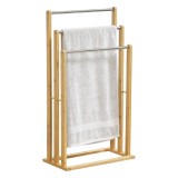 Suport bambus prosoape Porsanger 84 cm cu 3 bare natur [en.casa] HausGarden Leisure, [en.casa]