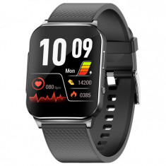 Smartwatch iSEN EP03 Negru, 1.83 IPS HD, ECG, Ritm cardiac, Presiune sanguina, Glicemie, Oxigen, Monitorizare somn, Bt v5.1, IP67, 185mAh