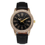 Cumpara ieftin Ceas Dama Geneva Persefona Negru Elegant, Curea Piele Eco, Quartz, Analogic, Diametru 4cm