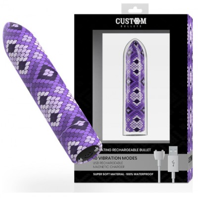 CUSTOM BULLETS - RECHARGEABLE SNAKE PURPLE MAGNETIC BULLET 10 INTENSITIES foto