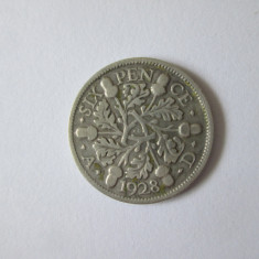 Marea Britanie 6 Pence 1928 argint,regele George V