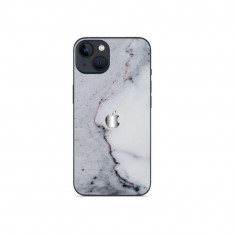 Set Doua Folii Skin Acoperire 360 Compatibile cu Apple iPhone 13 Mini Wraps Skin Printing Marble White