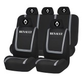 Set Huse Scaune Universale Compatibile cu Renault &ndash; Negru/Gri