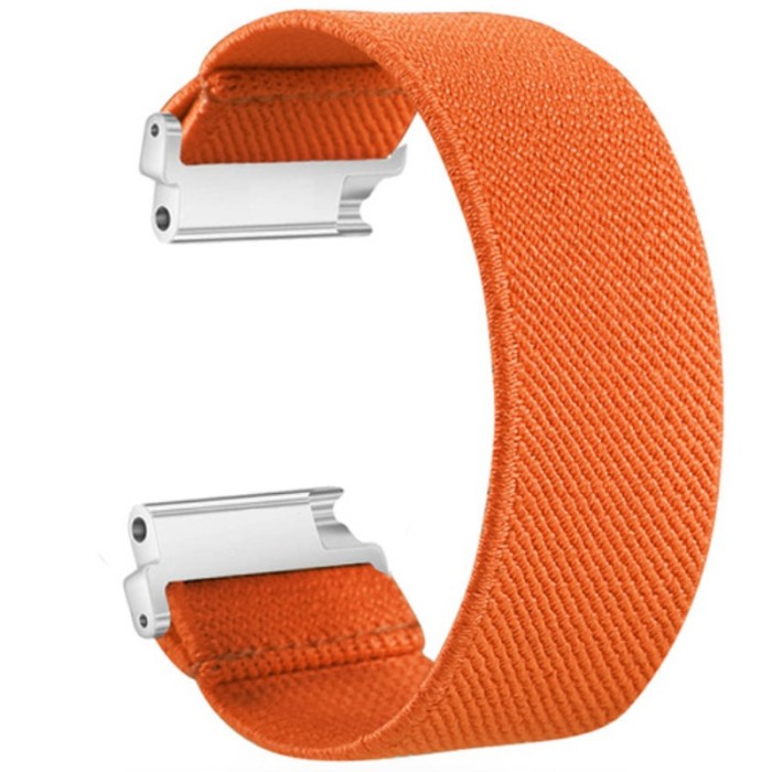 Curea textila elastica, compatibila Samsung Galaxy Watch 4 Classic, 42mm, telescoape Quick Release, Elastic Orange