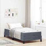 vidaXL Pat boxspring cu saltea Gri &icirc;nchis 80 x 210 cm Catifea