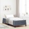 vidaXL Pat boxspring cu saltea Gri &icirc;nchis 90 x 190 cm Catifea 3398660