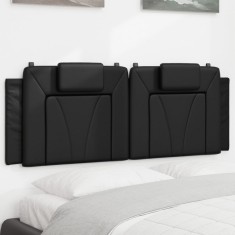 vidaXL Pernă pentru tăblie pat, Viana, negru, 140 cm, piele artificială 374790