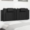Pernă pentru tăblie pat, negru, 140 cm, piele artificială