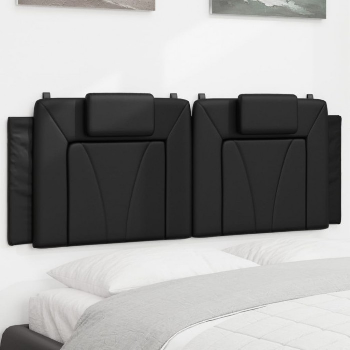 Pernă pentru tăblie pat, negru, 140 cm, piele artificială