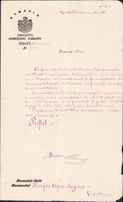 A2044 Numire de profesor suplinitor, 1879, gimnaziu, Vaslui foto