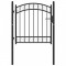 Poarta de gard cu arcada, negru, 100x100 cm, o?el