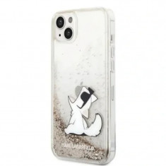 Husa Karl Lagerfeld Liquid Glitter Choupette Eat iPhone 14 Plus Gold