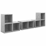 Cumpara ieftin Set de dulapuri TV, 6 piese, gri beton, lemn prelucrat