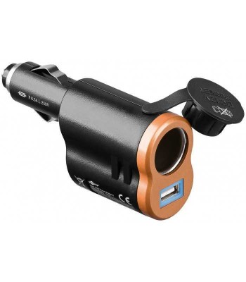 Adaptor bricheta masina 2in1 6A USB 1A Goobay foto