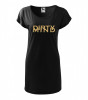 Tricou rochie Malfini bumbac print "Dirty Mind" marimi S, M, L, XL, Casual, Imprimeu text, Negru