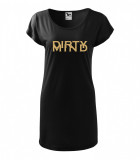 Tricou rochie Malfini bumbac print &quot;Dirty Mind&quot; marimi S, M, L, XL, Casual, Imprimeu text, Negru