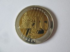 Vatican 10 Euro 2007 UNC Specimen moneda test/probă,diametrul=40 mm,greutate=26 grame