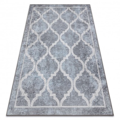 MIRO 51639.805 covor lavabil Trellis spalier anti-alunecare - gri, 200x290 cm foto