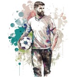 Sticker decorativ, Fotbalist, Alb, 10123ST-6