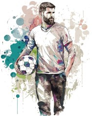 Sticker decorativ, Fotbalist, Alb, 10123ST-6 foto