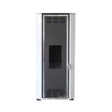 Pachet Termosemineu pe peleti Fornello Camino Rossi 25 kW, pompa Grundfos, vas expansiune, arzator inox, alb, A+,Kit evacuare 3.5 ml, Boiler Termoelec