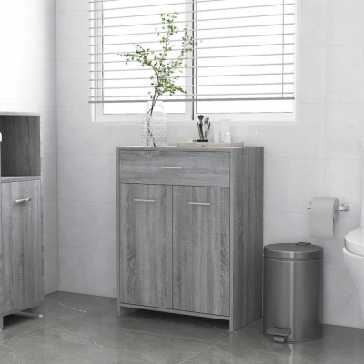 Gossi dulap de baie, sonoma gri, 60x33x80 cm, lemn prelucrat foto