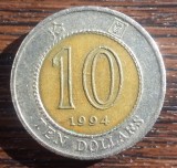 (M1191) MONEDA HONG KONG - 10 DOLLARS 1994, BIMETALICA