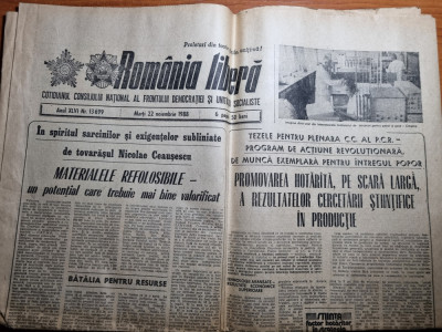 romania libera 22 noiembrie 1988-articol jud. bacau foto