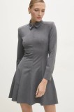 Answear Lab rochie culoarea gri, mini, evazată
