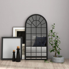 Oglinda,negru, 90x45 cm,fier, pentru utilizare în interior GartenMobel Dekor