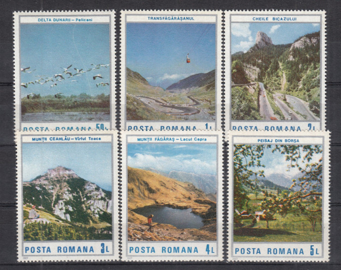 ROMANIA 1987 LP 1182 PEISAJE TURISTICE SERIE MNH