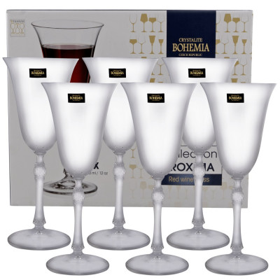 Set 6 pahare cristal vin rosu Proxima Bohemia, 350 ml, Transparente foto