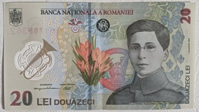Bancnota romaneasca 20 lei,emisa in 2021 foto