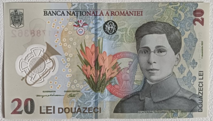 Bancnota romaneasca 20 lei,emisa in 2021