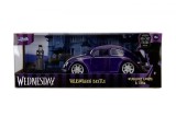 JADA WEDNESDAY SET MASINUTA METALICA VOLKSWAGEN BEETLE 1:24 SI FIGURINA METALICA WEDNESDAY 7CM SuperHeroes ToysZone, Simba