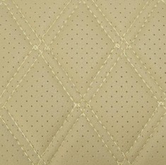 Material piele eco Bej cu gaurele model romb / cusatura Bej