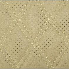 Material piele eco Bej cu gaurele model romb / cusatura Bej