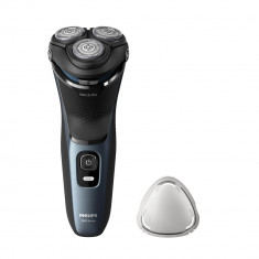 Aparat de ras Philips Seria 3000 S3144/00, Fara fir, Barbierit umed si uscat, Tehnologie SkinProtect, 60 minute, Albastru intens