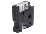 Bandă Etichetare 9mm Neagră cu Text Alb 5,5m
