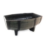 Ghiveci flori Strend Pro, model butoi rustic, 41x29x19 cm, plastic aspect lemn, rezistent UV, gradina, exterior