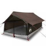 Cumpara ieftin Cort de camping pentru 2 persoane, maro, impermeabil