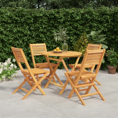 vidaXL Set masă pentru grădină, lemn masiv de tec, 5 piese 3155022 foto