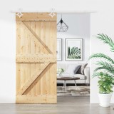 VidaXL Ușă glisantă cu set de feronerie 95x210 cm, lemn masiv de pin