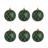 Globuri de Crăciun verzi cu glitter auriu &Oslash;6cm - Set de 6 buc, CMCLASS