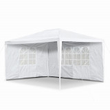 Cumpara ieftin Pavilion 3x3, 2 pereti albi cu ferestra, structura metalica, acoperis polipropilena alb