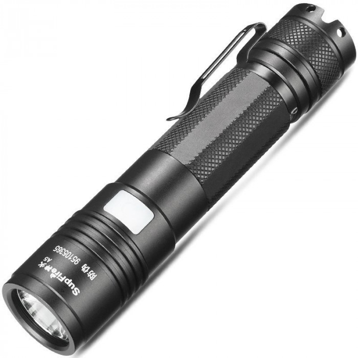 Lanterna LED Supfire A5, 300 lm, 300 m, incarcare USB, 18650 mAh, Negru