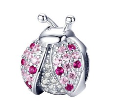 Talisman gargarita buburuza din argint 925, breloc pentru bratara Pandora - RESIGILAT