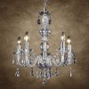 Candelabru Elegance cu 5 becuri, cristal si crom, &Oslash; 52 cm