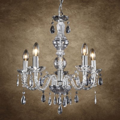 [lux.pro]&amp;reg; Lustra eleganta &amp;ndash; lampa de plafon cu cinci brate Genk, 56 x &amp;Oslash; 52 cm, 5 x E14 - crom HausGarden Leisure foto