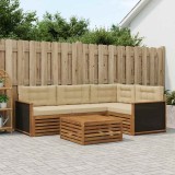 vidaXL Set de canapele de exterior 5 pcs Natural și Bej 3383316
